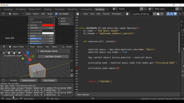 Blender Python Tutorial : How to create and assign a Material Shader [learn python for beginners] смотреть онлайн