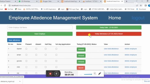 employee attendance management system project in php with source code смотреть онлайн
