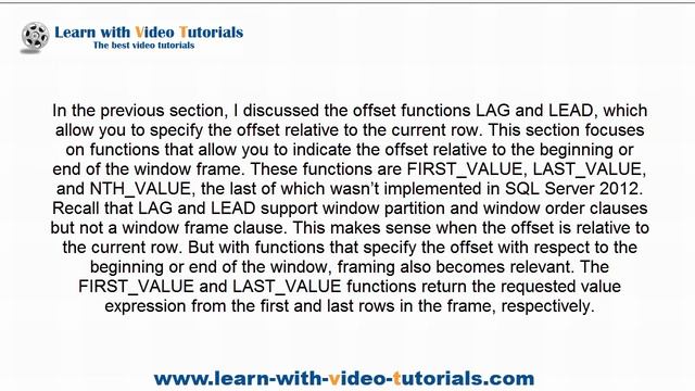 Window Functions tutorial: Offset functions (Lesson 6) смотреть онлайн