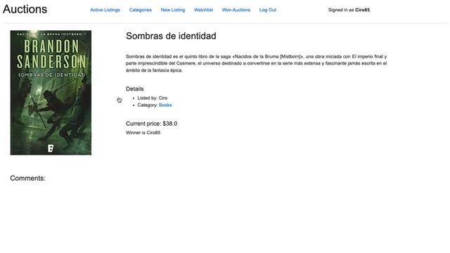 CS50’s Web Programming with Python and JavaScript: Project 2 - Commerce смотреть онлайн