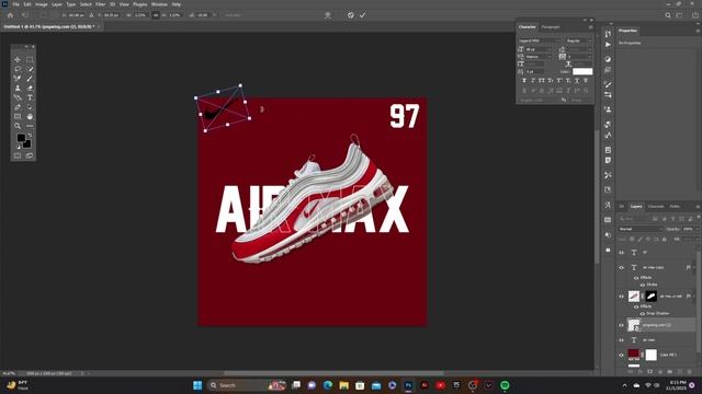 Nike Shoe Poster Design in Photoshop | AIR MAX 97 Design tutorial...... смотреть онлайн