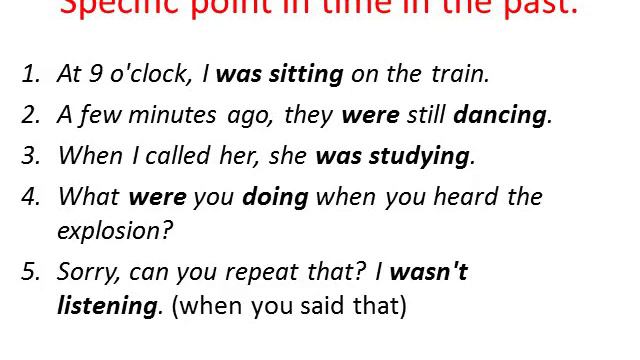 Anglais - Past Continuous Tense