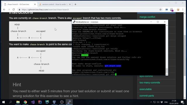 Git Exercise 1-10 смотреть онлайн