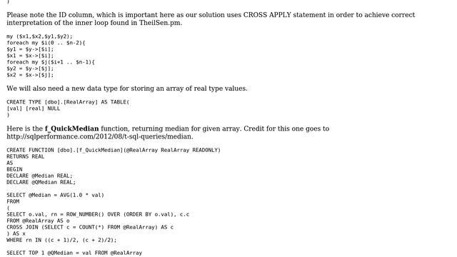 Theil-Sen estimator function in T-SQL (3 Solutions!!) смотреть онлайн