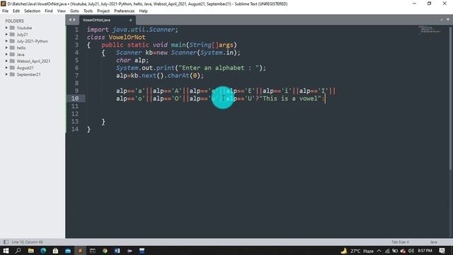 java program | check alphabet is vowel or not vowel смотреть онлайн
