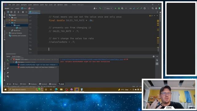 CIS1500 - Intro to Programming (Java) - Variable declaration, assignment, and operators смотреть онлайн