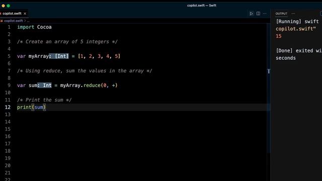 Swift: Sum an array of integers using reduce смотреть онлайн