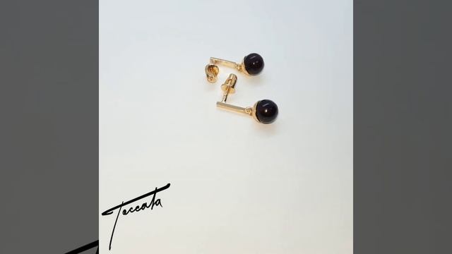 Серьги-пусеты Янтарные Toccata jewelry СГ112-2004-108 смотреть онлайн