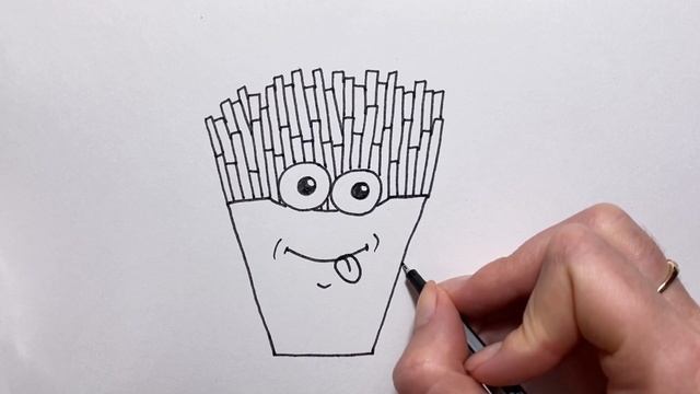 Как нарисовать Картофель ФРИ/how to draw french fries смотреть онлайн