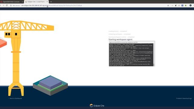 Eclipse Che ephemeral workspace startup on minishift смотреть онлайн