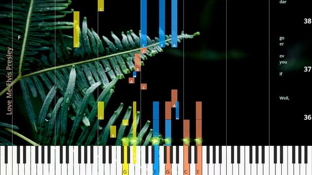 🎹Love Me, Chord & Lyrics, Elvis Presley, Synthesia Piano смотреть онлайн