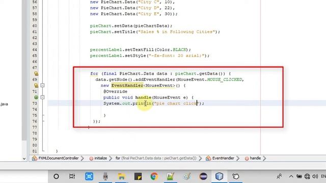 Handling Events for Pie Chart in JavaFX | Display pie chart values on Mouse Click смотреть онлайн