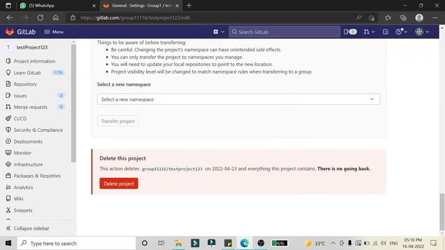 How to Delete Gitlab Project | How to delete a git repository смотреть онлайн
