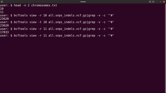 bcftools tutorial | bcftools view | count the number of variants per chromosome in a VCF file смотреть онлайн