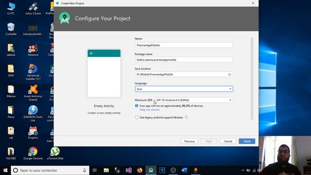 1 - Installation android studio et création d'un nouveau projet смотреть онлайн