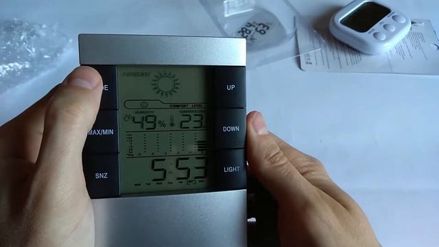 Домашняя метеостанция с подсветкой: термометр, гигрометр, часы … смотреть онлайн