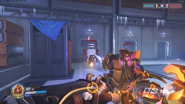 Barbarian Zarya Skin Gold Gun In-Game Overwatch Cosmetics Update смотреть онлайн