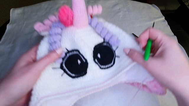 Бесплатный МК зверошапка Единорожка. Вяжем крючком легко и просто.