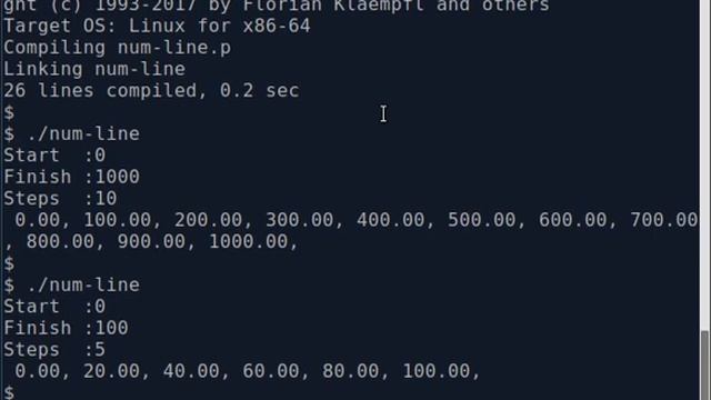 PASCAL Program to Make a Number Line. смотреть онлайн