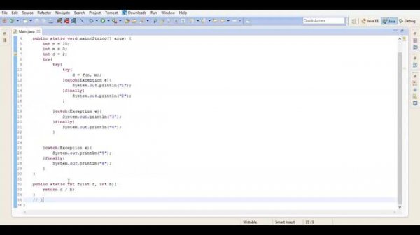 Java для начинающих - 018 - Java для начинающих- Вложенные try-catch-finally блоки, Урок 54!