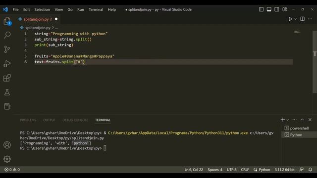 Python String Methods Split and Join || Python Programming смотреть онлайн