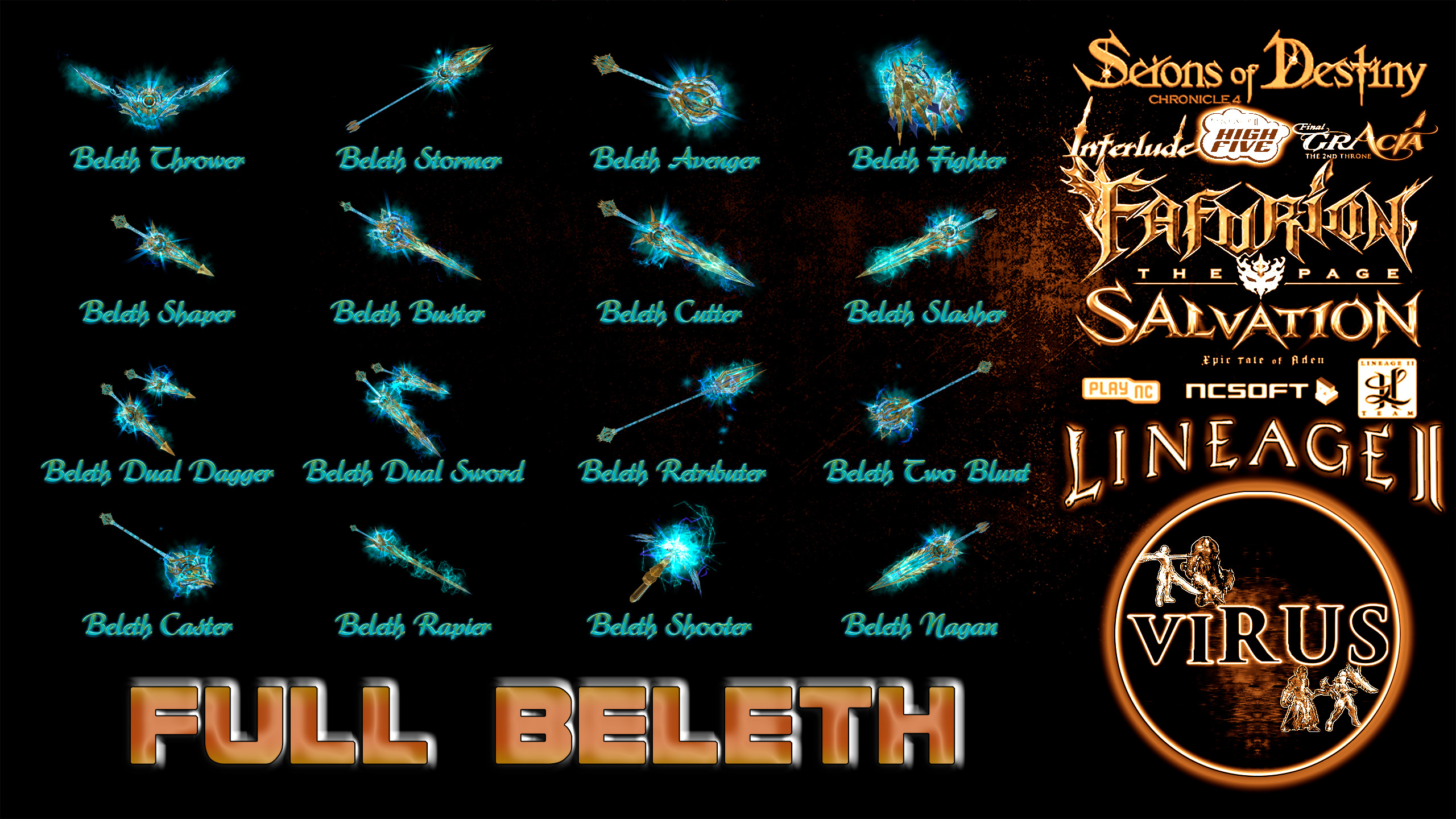 Full Set Of Beleth Weapons. LINEAGE II. Any Chronicles ◄√i®uS►