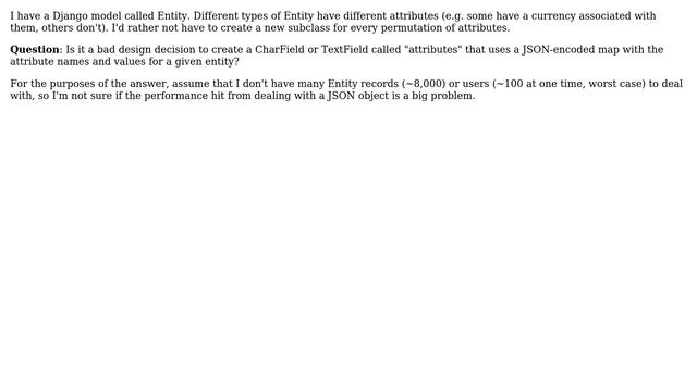 Django - Using a JSON string as an attribute map to avoid subclassing смотреть онлайн