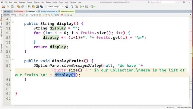 ArrayList with JOptionPane смотреть онлайн