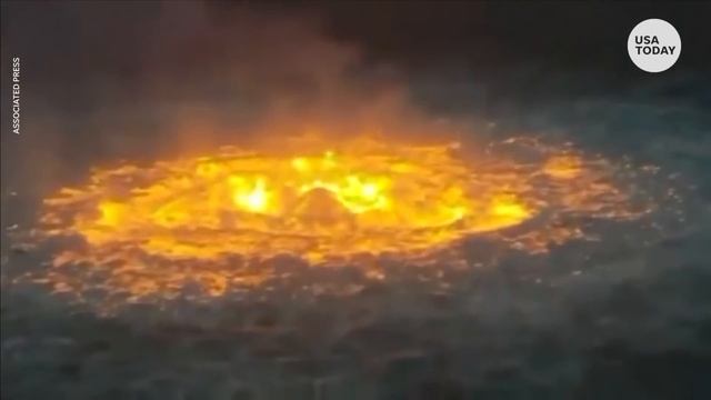 Gas pipeline fire boils underwater in the Gulf of Mexico | USA TODAY смотреть онлайн