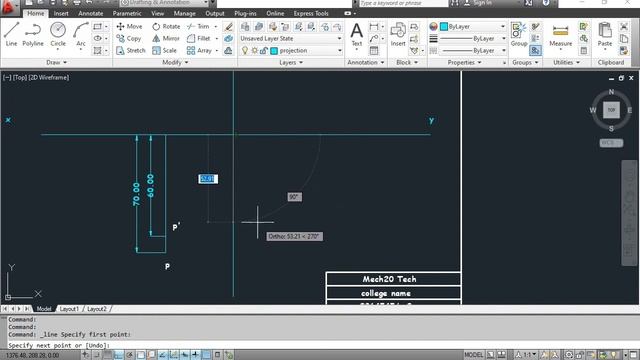 Projection of point in hindi | AutoCAD | projection of point with RPP | Engineering Graphics Prob смотреть онлайн