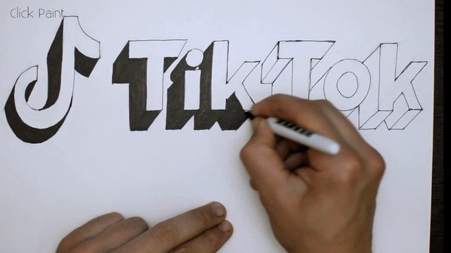 Рисую Логотип TikTok Как нарисовать объемную 3D надпись смотреть онлайн