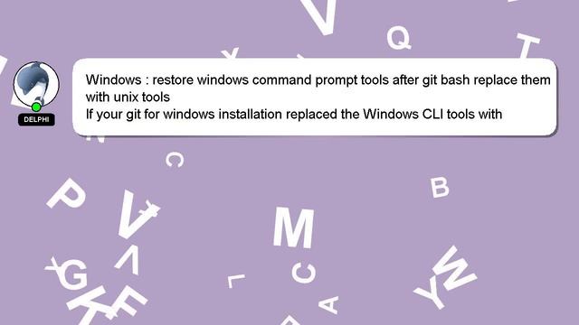Windows : restore windows command prompt tools after git bash replace them with unix tools смотреть онлайн