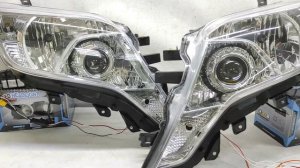 Toyota Land Cruiser Prado 150 установка led  линзы. Обновление света фар.