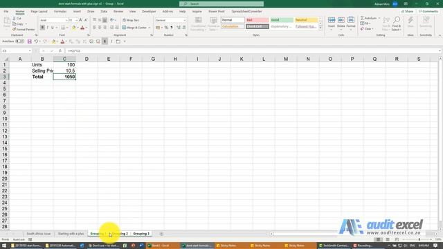 Formula changes to RC style when group calculation done in Excel. смотреть онлайн