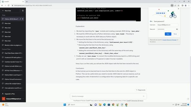 Python json moving first item to end смотреть онлайн