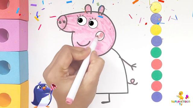 PEPPA PIG SERIES | MUMMY PIG COLORING | S1 • E4 | How to Color Peppa Pig Videos for Kids смотреть онлайн