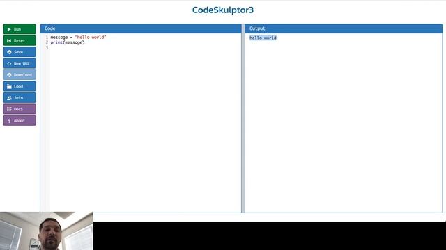 Hello World CodeSkulptor смотреть онлайн
