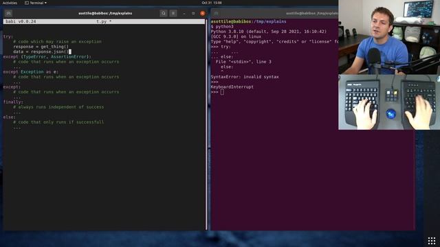 python try except and best practices (beginner - intermediate) anthony explains #359 смотреть онлайн