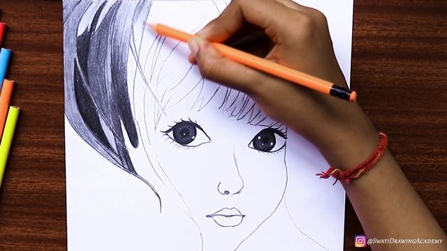 how to draw a girl short hair sketch смотреть онлайн
