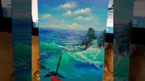 Рисуем маслом морской пейзаж с прозрачной волной. Мастер-класс с художником.