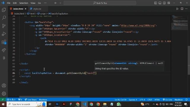 Smooth Scroll Back To Top Button With Animation With HTML , CSS and JS | CreativeCloud Academy смотреть онлайн