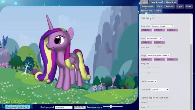 Princess Cadance MLP 3D Pony Creator Creative Game смотреть онлайн