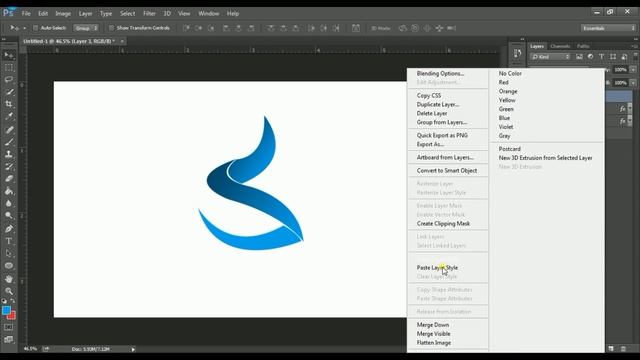 How to design a logo in photoshop cs6 | Logo Design Tutorial | S Alphabet смотреть онлайн