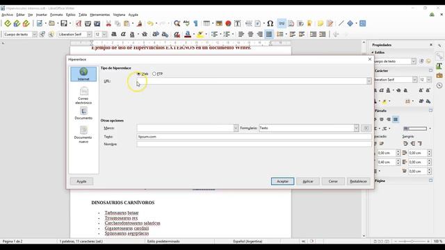 HIPERENLACES EN LIBREOFFICE смотреть онлайн