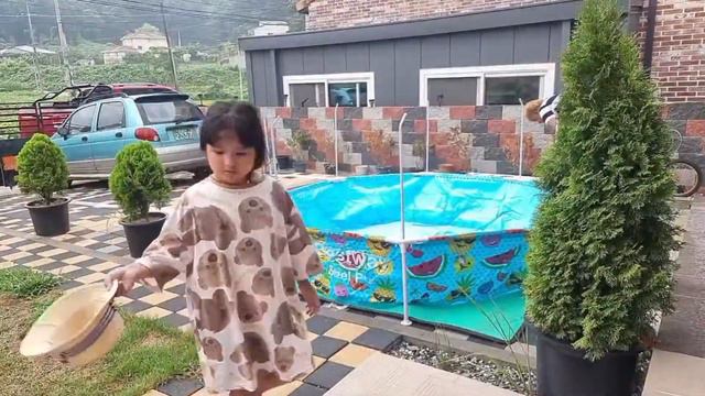 #마당 수영장설치방법#수영장 #korea#love#우리집마당수영장