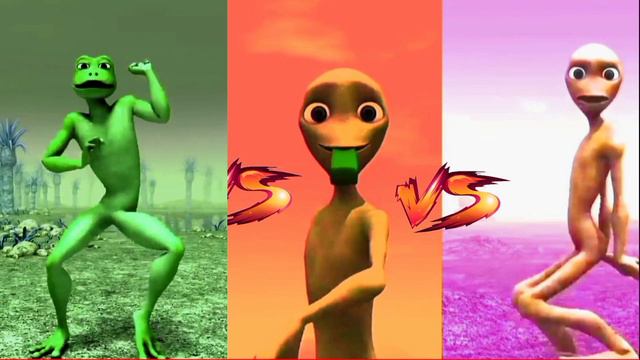 Green Alien Dance Vs Funny Alien VS Dame Tu Cosita VS Funny Alien Dance (Dancing FROG) Videos