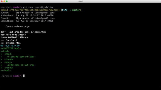 2.4 Git – Основы – Git Show, кто такие автор и коммиттер (1080p)