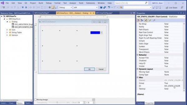 MFC C++ How-To : Using a MFC Color Button Control Video 14 | MFC Basics