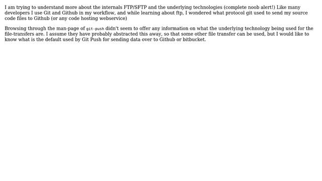Does `git push` use ftp/sftp to send data to Github/Bitbucket? смотреть онлайн