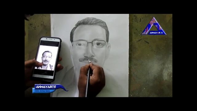 Portrait sketch of Tripuras Honorable Sports Minister Mr. Manoj Kanti Deb